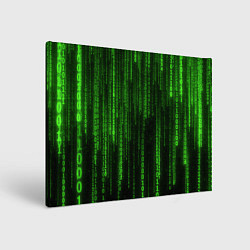 Холст прямоугольный Двоичный код зеленый, цвет: 3D-принт