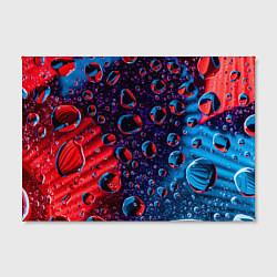 Холст прямоугольный Капли воды на цветном стекле, цвет: 3D-принт — фото 2