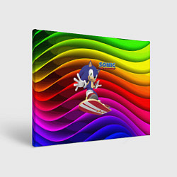 Холст прямоугольный Sonic - hedgehog - skateboarding - bands, цвет: 3D-принт