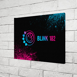 Холст прямоугольный Blink 182 - neon gradient: надпись и символ, цвет: 3D-принт — фото 2