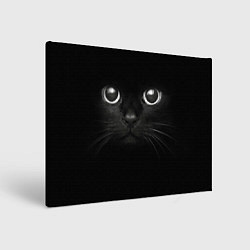 Холст прямоугольный Взгляд чёрного кота, цвет: 3D-принт
