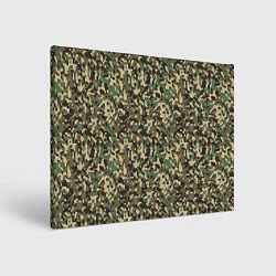 Холст прямоугольный Камуфляж Woodland мелкий, цвет: 3D-принт