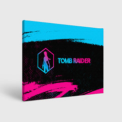 Холст прямоугольный Tomb Raider - neon gradient: надпись и символ, цвет: 3D-принт
