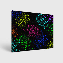 Холст прямоугольный Брызги неоновых красок, цвет: 3D-принт