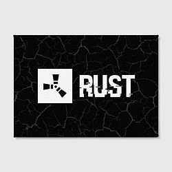 Холст прямоугольный Rust glitch на темном фоне: надпись и символ, цвет: 3D-принт — фото 2