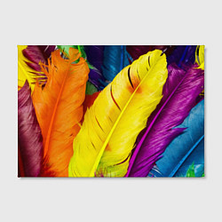 Холст прямоугольный Разноцветные перья птиц, цвет: 3D-принт — фото 2