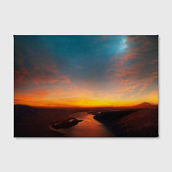 Холст прямоугольный Горная река на фоне заката, цвет: 3D-принт — фото 2