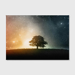 Холст прямоугольный Раскидистое дерево на фоне звёздного неба, цвет: 3D-принт — фото 2