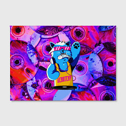 Холст прямоугольный DJ Scratchy in pink glasses, цвет: 3D-принт — фото 2