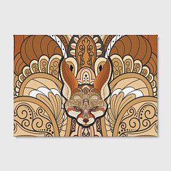 Холст прямоугольный Голова лисы в узорах, цвет: 3D-принт — фото 2
