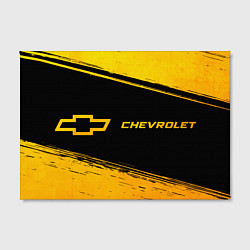Холст прямоугольный Chevrolet - gold gradient: надпись и символ, цвет: 3D-принт — фото 2