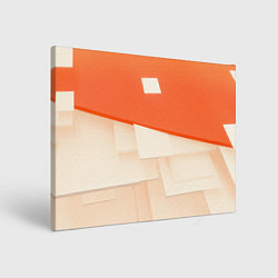 Холст прямоугольный Абстрактные геометрические оранжевые и светлые фиг, цвет: 3D-принт