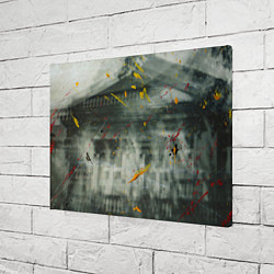 Холст прямоугольный Абстрактный силуэт дома и краски на поверхности, цвет: 3D-принт — фото 2