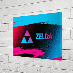 Холст прямоугольный Zelda - neon gradient: надпись и символ, цвет: 3D-принт — фото 2