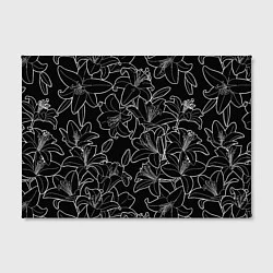 Холст прямоугольный Нежные цветы - лилии: черно белыи, цвет: 3D-принт — фото 2