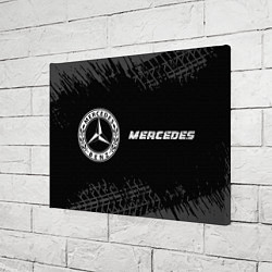 Холст прямоугольный Mercedes speed на темном фоне со следами шин: надп, цвет: 3D-принт — фото 2