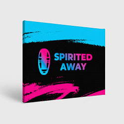 Холст прямоугольный Spirited Away - neon gradient: надпись и символ, цвет: 3D-принт