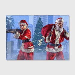 Холст прямоугольный Новый год в GTA Online, цвет: 3D-принт — фото 2