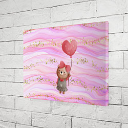 Холст прямоугольный Мишка с шариком Love, цвет: 3D-принт — фото 2