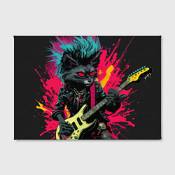 Холст прямоугольный Rocker Cat on a dark background - C-Cats collectio, цвет: 3D-принт — фото 2