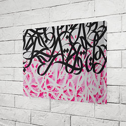 Холст прямоугольный Черно-розовая каллиграфия, цвет: 3D-принт — фото 2