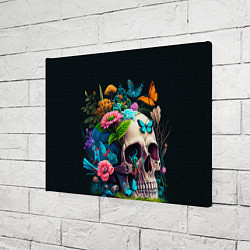 Холст прямоугольный Цветочный череп, цвет: 3D-принт — фото 2