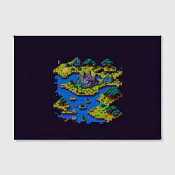 Холст прямоугольный Пиксельный остров и замок, цвет: 3D-принт — фото 2