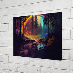 Холст прямоугольный Неоновый лес с радугой, цвет: 3D-принт — фото 2