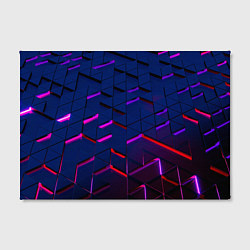 Холст прямоугольный Неоновые треугольники с подсветкой, цвет: 3D-принт — фото 2