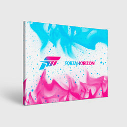 Холст прямоугольный Forza Horizon neon gradient style: надпись и симво, цвет: 3D-принт