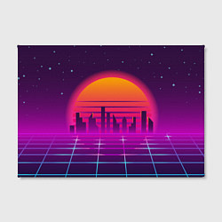 Холст прямоугольный Futuristic Retro City, цвет: 3D-принт — фото 2