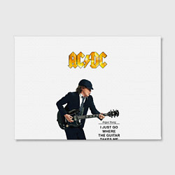 Холст прямоугольный Ангус Янг играющий на гитаре, цвет: 3D-принт — фото 2
