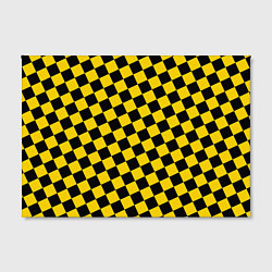 Холст прямоугольный Черно-желтая мелкая клетка, цвет: 3D-принт — фото 2