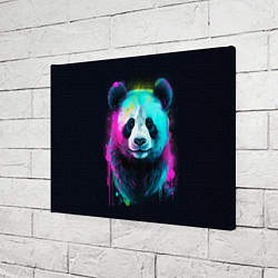 Холст прямоугольный Панда в неоновых красках, цвет: 3D-принт — фото 2