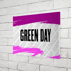 Холст прямоугольный Green Day rock legends: надпись и символ, цвет: 3D-принт — фото 2