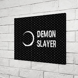 Холст прямоугольный Demon Slayer glitch на темном фоне: надпись и симв, цвет: 3D-принт — фото 2