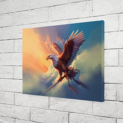 Холст прямоугольный Орел с мечом в облаках на закате, цвет: 3D-принт — фото 2