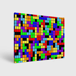 Холст прямоугольный Тетрис цветные блоки, цвет: 3D-принт