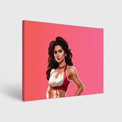 Картина прямоугольная Спортивная девушка с прессом