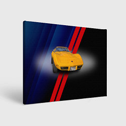 Холст прямоугольный Классический спорткар Chevrolet Corvette Stingray, цвет: 3D-принт