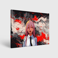 Холст прямоугольный Демон Пауэр - Человек бензопила, цвет: 3D-принт