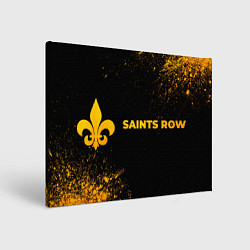 Холст прямоугольный Saints Row - gold gradient: надпись и символ, цвет: 3D-принт