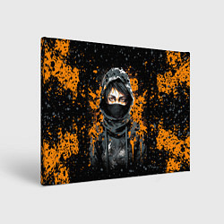 Холст прямоугольный Девушка в капюшоне - anime style, цвет: 3D-принт