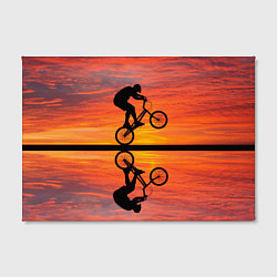 Холст прямоугольный Велосипедист в отражении, цвет: 3D-принт — фото 2
