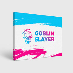 Холст прямоугольный Goblin Slayer neon gradient style: надпись и симво, цвет: 3D-принт
