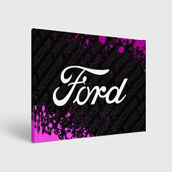 Холст прямоугольный Ford pro racing: надпись и символ, цвет: 3D-принт