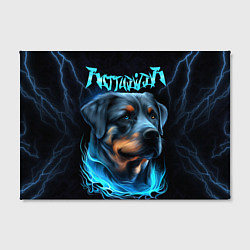 Холст прямоугольный Rottweiler and lightnings, цвет: 3D-принт — фото 2