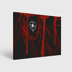 Холст прямоугольный Гранж, разводы и паук, цвет: 3D-принт