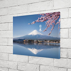 Холст прямоугольный Цветущая сакура на фоне Фудзиямы - Япония, цвет: 3D-принт — фото 2