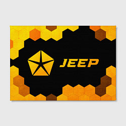 Холст прямоугольный Jeep - gold gradient: надпись и символ, цвет: 3D-принт — фото 2